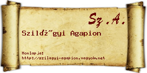 Szilágyi Agapion névjegykártya